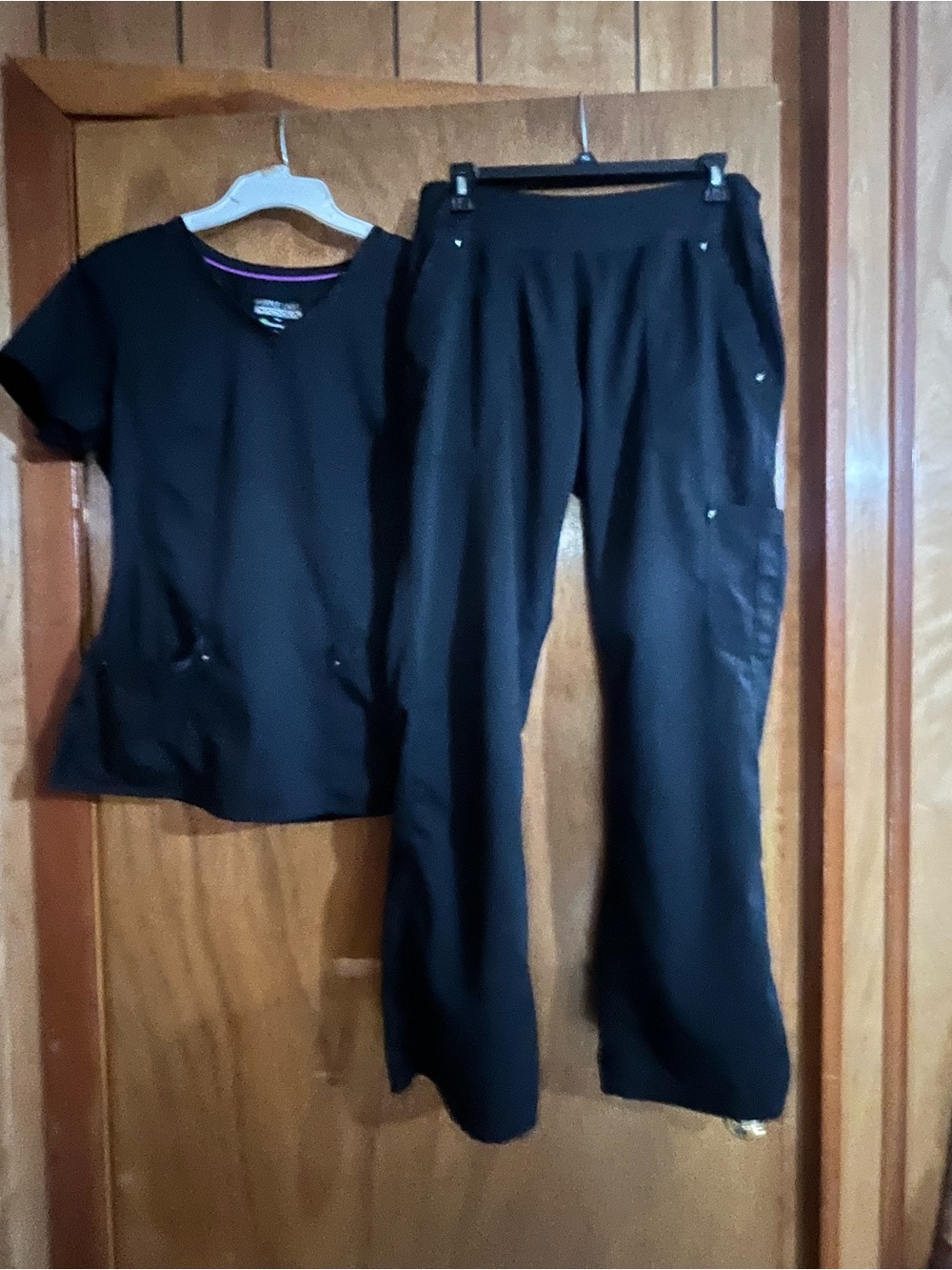 healing hands Black Women's Boot-Cut Scrub Set